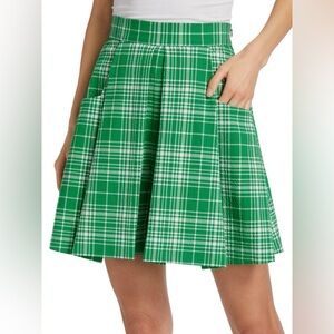 Lela Rose Plaid Seersucker Tucked Shorts Green Size 8